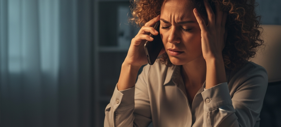 Pessoa preocupada com nome negativado indevidamente